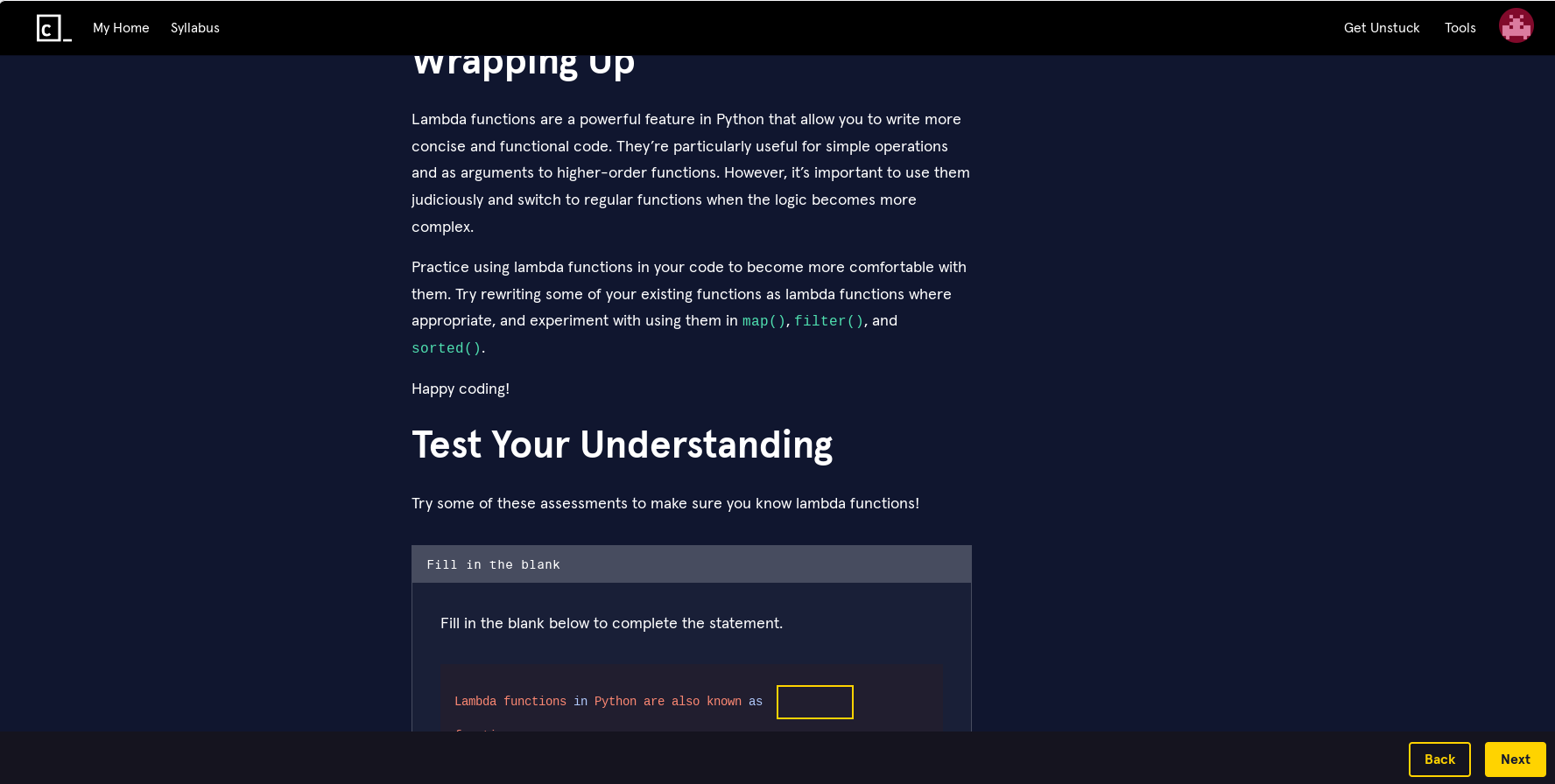 screenshot of an article from a Codecademy course